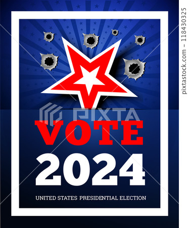 Vote 2024 in the USA. Vector with bullet marks Vote 2024 in the USA. Vector with bullet marks 118430325