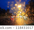 Blurred vision of light reflection on the road street  118431017