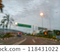 blurred traffic in the city at night in Brunei darusallam  118431022