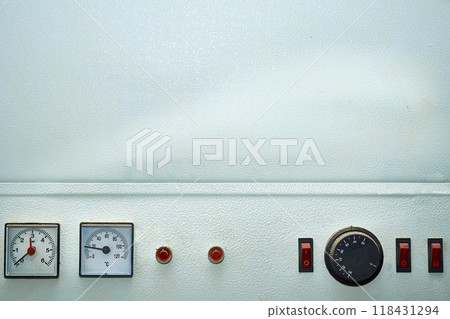 Water heater boiler with power adjustment buttons in the basement Water heater boiler with power adjustment buttons in the basement 118431294