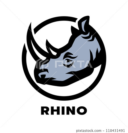 Wild rhinoceros logo. 118431491