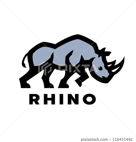 Wild rhinoceros logo. 118431492