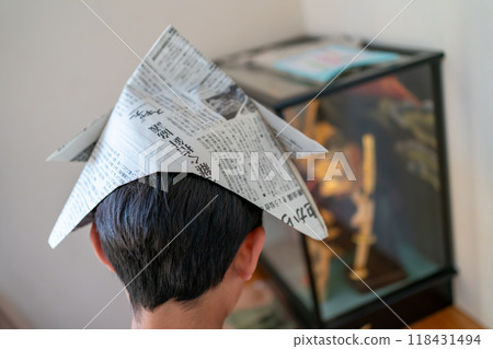 boys' day, samurai helmet, younger 118431494