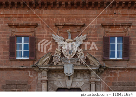 Coat of Arms on Palazzo dei Normanni, Palermo, Sicily.. Coat of Arms on Palazzo dei Normanni, Palermo, Sicily.. 118431684