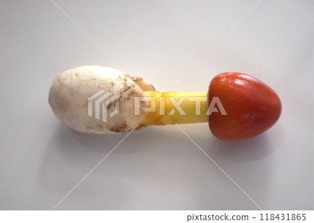 Red mushroom: young egg mushroom Red mushroom: young egg mushroom 118431865