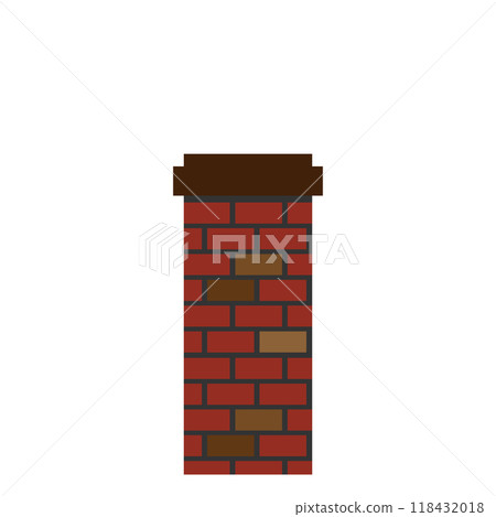 一個高大的簡單磚煙囪的插圖 一個高大的簡單磚煙囪的插圖 118432018