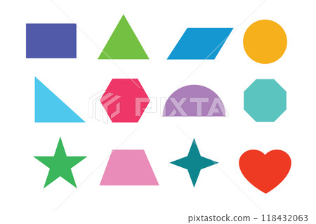 Geometric educational mathematic element shape set.  118432063