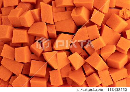 background of pumpkin pieces 118432260