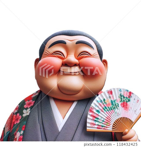 穿著和服微笑的人的插圖 118432425