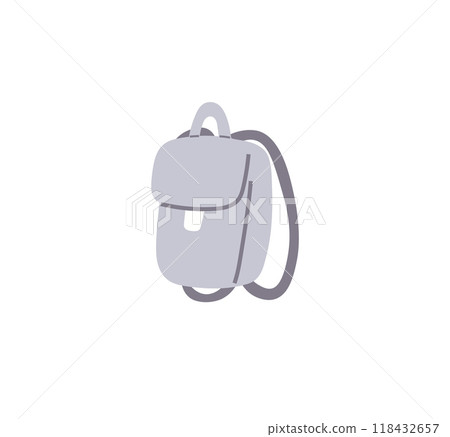 A minimalistic styled backpack with a single strap displayed on a plain white background. Ideal for travel, education, lifestyle, fashion, and minimalism design themes. Clean, modern, sleek A minimalistic styled backpack with a single strap displayed on a plain white background. Ideal for travel, education, lifestyle, fashion, and minimalism design themes. Clean, modern, sleek 118432657