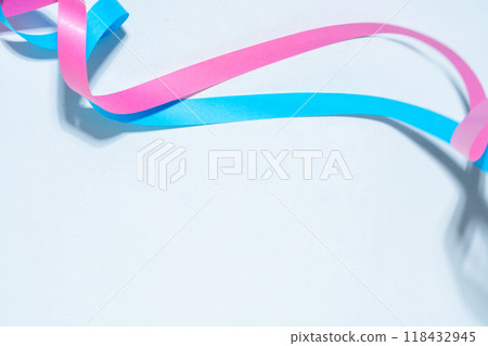 Blue and pink ribbon 118432945