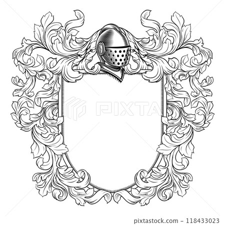 Coat of Arms Crest Knight Family Shield Heraldry 118433023