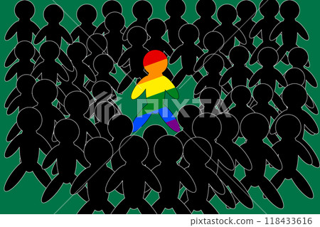 Standing Out - LGBT Pride in a Crowd Standing Out - LGBT Pride in a Crowd 118433616
