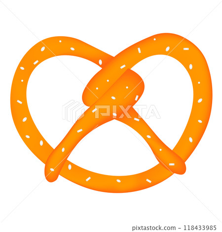 Bavarian pretzel symbol of oktoberfest with salt on white background 118433985