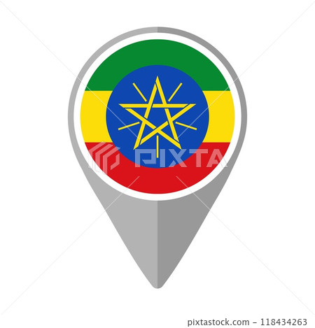 Ethiopia Flag on Location Pin Ethiopia Flag on Location Pin 118434263