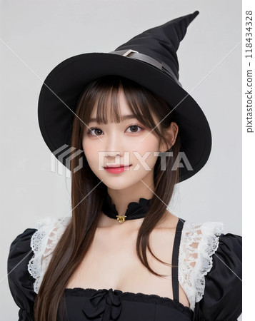 A long-haired girl from Minato Ward dressed as a witch 118434328