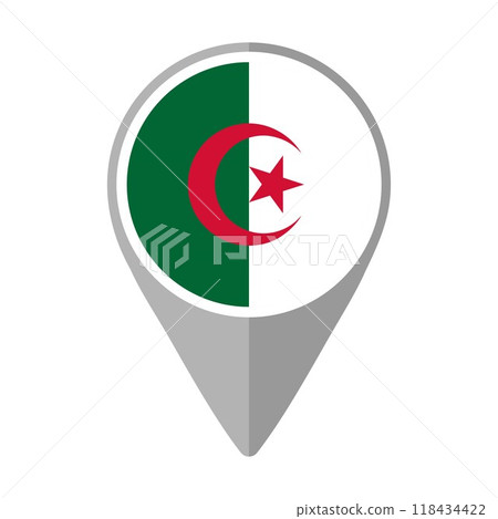 algeria, flag, map 118434422
