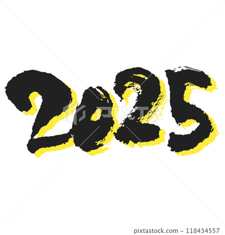 A tasteful 2025 character handwritten design with a striking shadow. A tasteful 2025 character handwritten design with a striking shadow. 118434557
