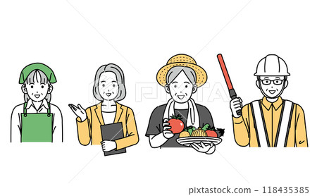 活躍的老年人 工作老人的插圖 活躍的老年人 工作老人的插圖 118435385