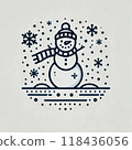Illustration of cute snowman 118436056