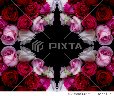 Gorgeous rose floral pattern material 118436106