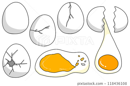 Loose and simple cracked egg set, solid color 118436108