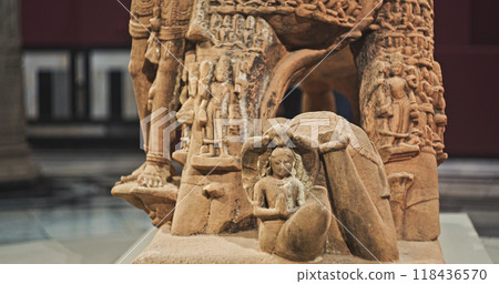 Close-up View On Varaha - Colossal Boar Is Third Incarnation Of Lord Vishnu. Varaha Is Depicted As Boar Or In Anthropomorphic Form, With Boars Head And Human Body. His Consort, Bhumi Is Generally 118436570