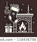 Christmas simple line drawing illustration 118436798