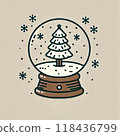 Snowflake-themed Christmas tree design 118436799