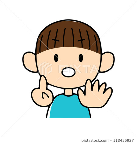 一個男孩用手錶達數字的插圖 6 118436927