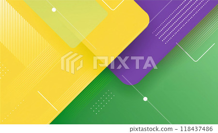 Yellow, green and purple pop abstract background 118437486