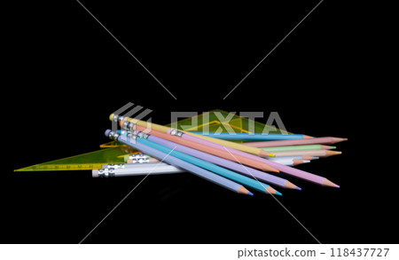 stationery pencils, rulers 118437727