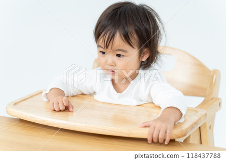 Girl baby chair happy 118437788