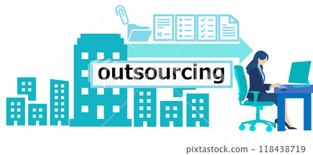 Illustration of outsourcing work Illustration of outsourcing work 118438719