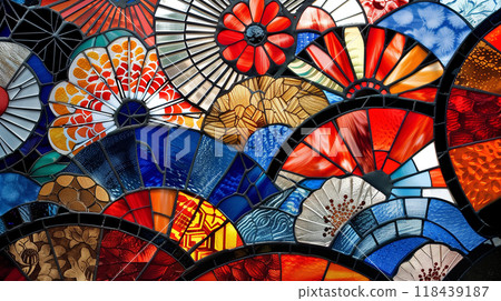 Japanese-style stained glass - Stock Illustration [118439187] - PIXTA