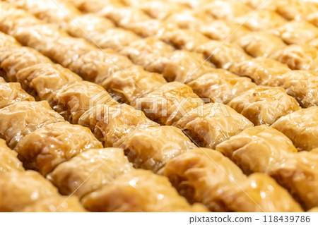 Turkish Sweets - Baklava in Honey Turkish Sweets - Baklava in Honey 118439786