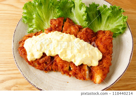 Chicken cutlet and tartar sauce 118440214