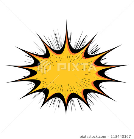 Explosion Pop art cartoon comic isolated. Vector illustration 118440367