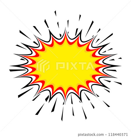 Explosion Pop art cartoon comic isolated. Vector illustration 118440371
