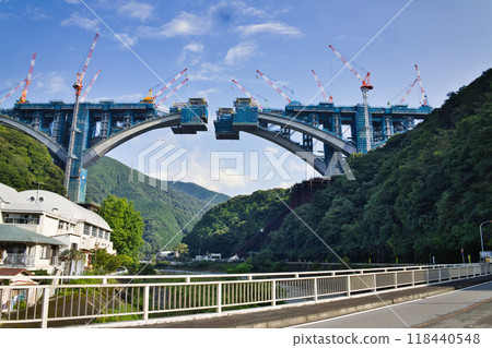 Shin-Tomei Expressway Bridge Construction Kawachi River Yamakita Town Kanagawa Prefecture Shin-Tomei Expressway Bridge Construction Kawachi River Yamakita Town Kanagawa Prefecture 118440548