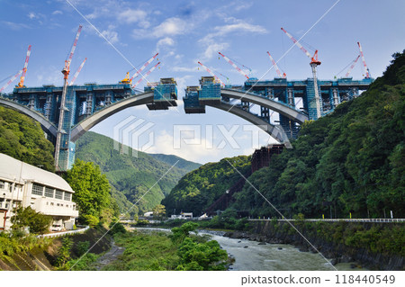 Shin-Tomei Expressway Bridge Construction Kawachi River Yamakita Town Kanagawa Prefecture Shin-Tomei Expressway Bridge Construction Kawachi River Yamakita Town Kanagawa Prefecture 118440549