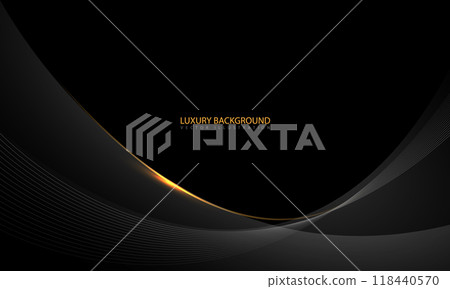 Abstract black gold line dynamic luxury curve smooth design modern premium elegant background vector 118440570