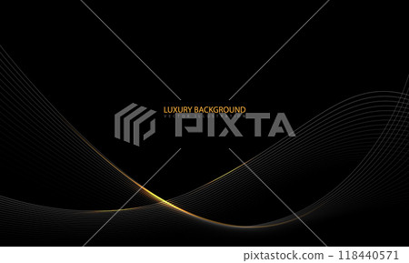 Abstract black gold line dynamic luxury curve smooth design modern premium elegant background vector 118440571