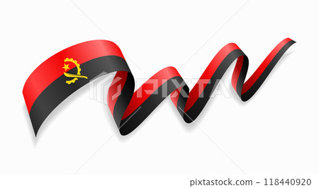 Angolan flag wavy abstract background. Vector illustration. 118440920