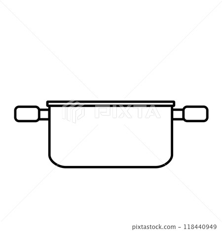 Simple illustration of a two-handled pot Simple illustration of a two-handled pot 118440949