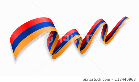 Armenian flag wavy abstract background. Vector illustration. 118440968