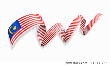 Malaysian flag wavy abstract background. Vector illustration. 118441755