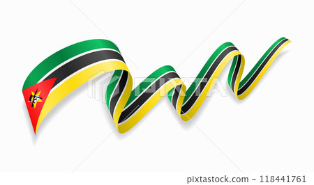 Mozambique flag wavy abstract background. Vector illustration. Mozambique flag wavy abstract background. Vector illustration. 118441761