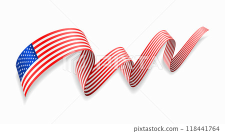 American flag wavy abstract background. Vector illustration. 118441764