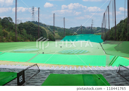 Golf driving range in the mountains 118441765